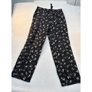 Disney Parks Star Wars Pajama Pants Mens Size Medium Elastic Waist Graphic Black